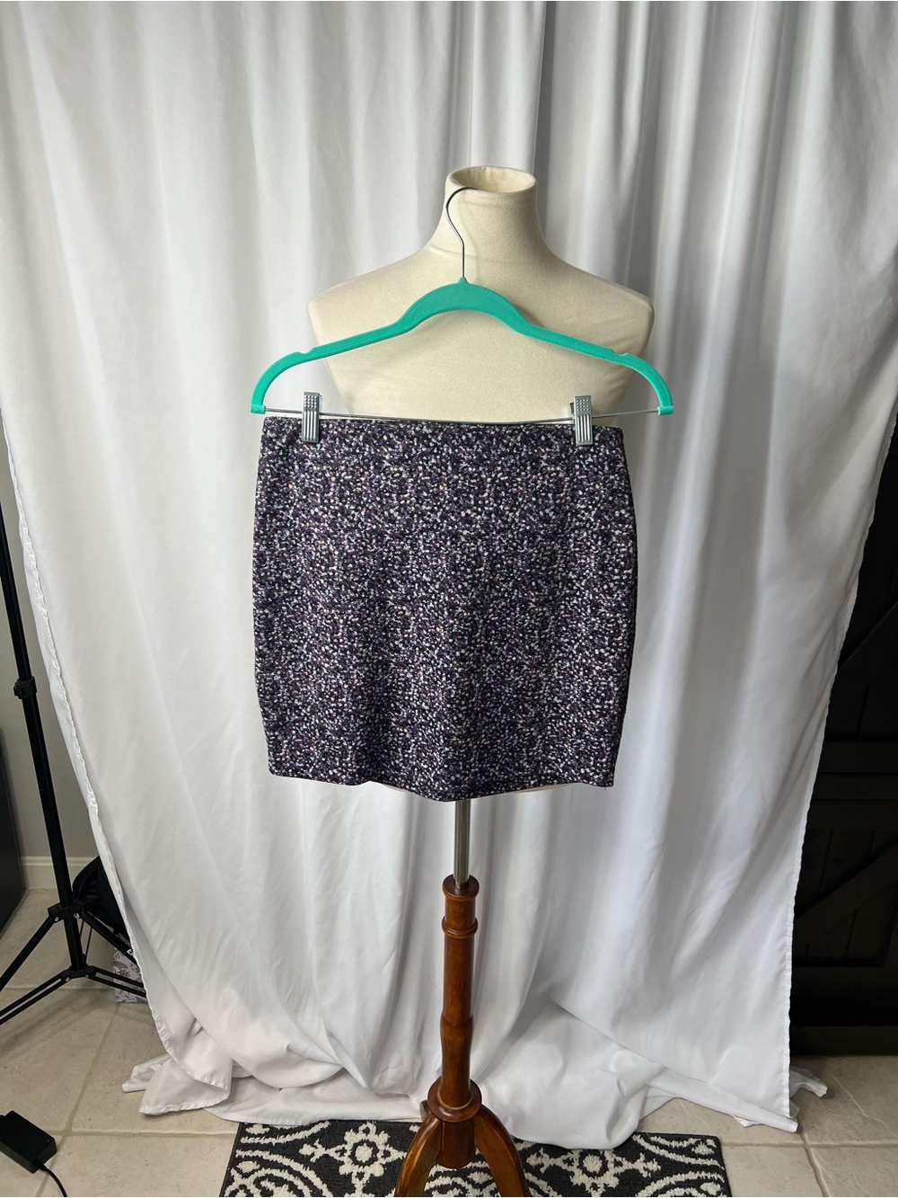 BCBGeneration Purple Multi Print Pencil Skirt